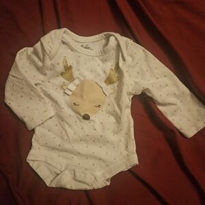 Adorable White and Gold Baby Onesie